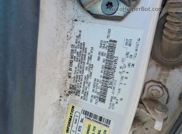 3LN6L2G99GR616965 2016 LINCOLN MKZ Белый Вид подкапотного пространства