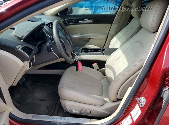 3LN6L2G9XGR621673 2016 LINCOLN MKZ Red Вид салону спереду