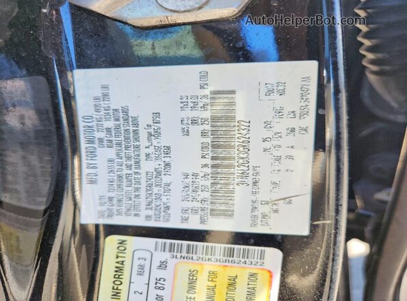3LN6L2GK3GR624322 2016 LINCOLN MKZ Black Вид підкапотного простору