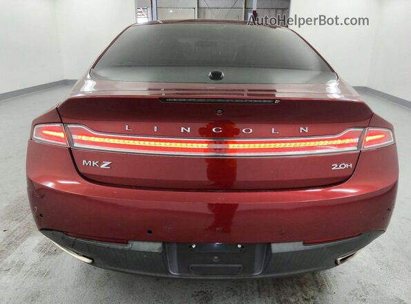 3LN6L2LU7GR634438 2016 LINCOLN MKZ Red უკანა ხედი