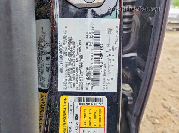 3LN6L2LU8GR603277 2016 LINCOLN MKZ Black Вид підкапотного простору