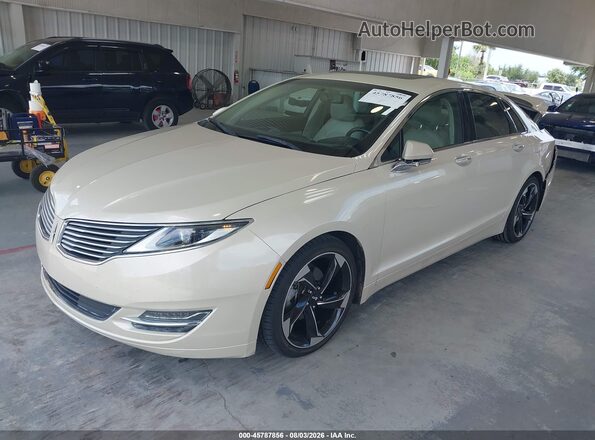 3LN6L2LU9GR620427 2016 LINCOLN MKZ HYBRID Cream Առջևի ձախ երեք քառորդ տեսարան