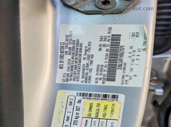 3LN6L5A91HR627079 2017 LINCOLN MKZ Silver Engine compartment view