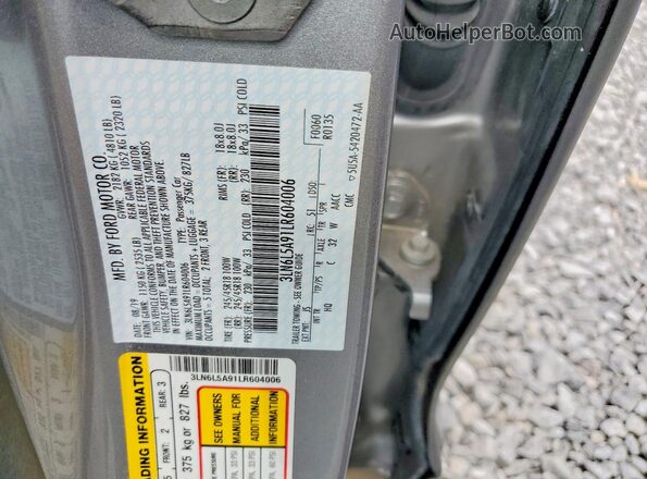 3LN6L5A91LR604006 2020 LINCOLN MKZ Silver Vista del compartimento del motor