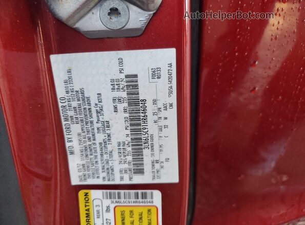 3LN6L5C91HR646048 2017 LINCOLN MKZ Burgundy Вид підкапотного простору