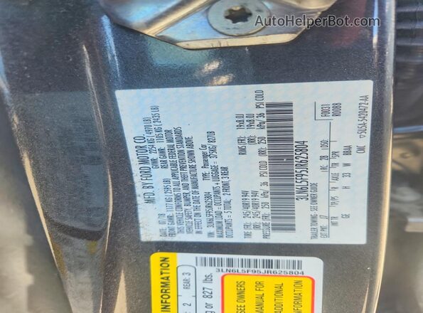 3LN6L5F95JR625804 2018 LINCOLN MKZ Gray ძრავის განყოფილების ხედი
