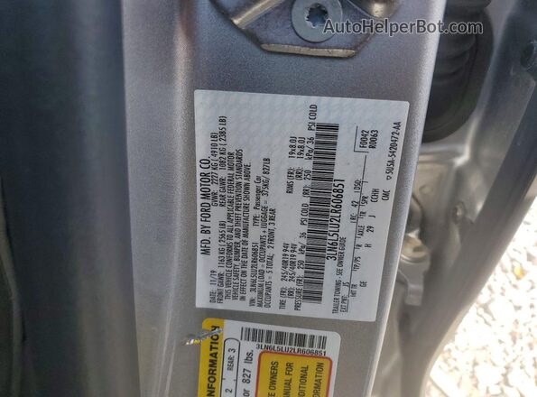 3LN6L5LU2LR606851 2020 LINCOLN MKZ Silver Engine compartment view