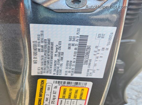 3LN6L5LU3HR622841 2017 LINCOLN MKZ Gray Engine compartment view