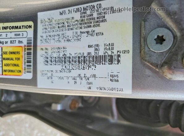 3LN6L5LU4LR619973 2020 LINCOLN MKZ Silver Engine compartment view