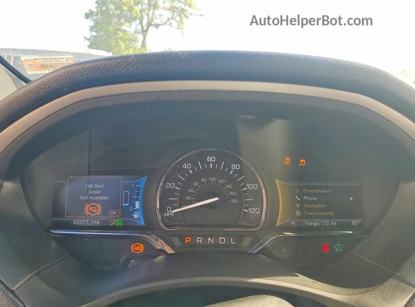 3LN6L5LU5JR607893 2018 LINCOLN MKZ Blue ხელსაწყოთა პანელის ხედი