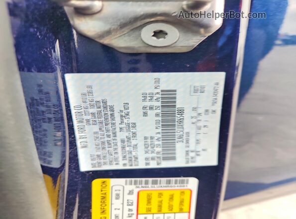 3LN6L5LUXHR654881 2017 LINCOLN MKZ Blue Engine compartment view