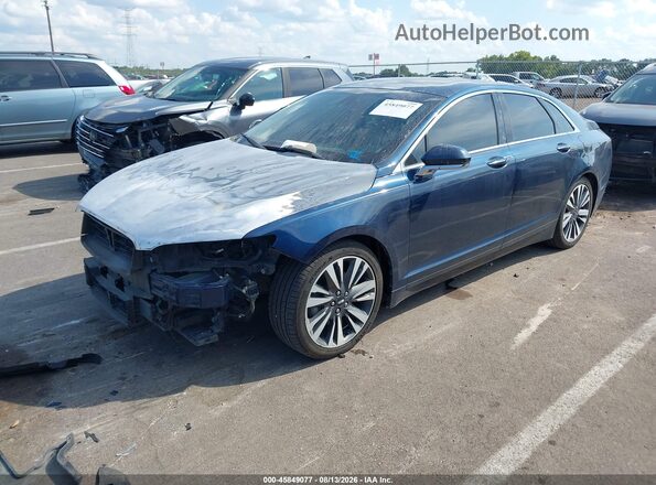 3LN6L5MU3HR636544 2017 LINCOLN MKZ HYBRID Синий Передняя левая четверть