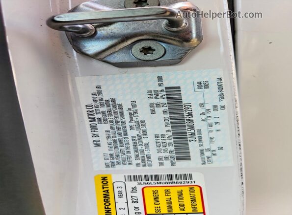 3LN6L5MU8HR662931 2017 LINCOLN MKZ White Вид підкапотного простору