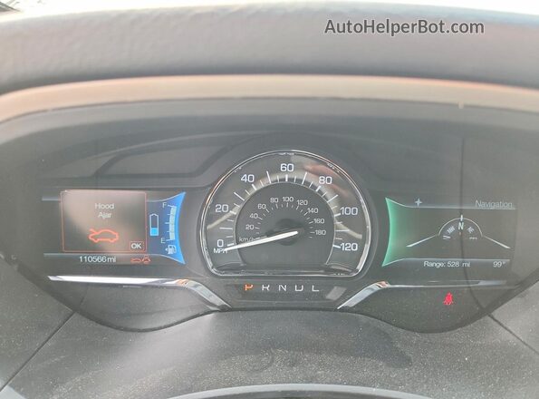 3LN6L5MUXJR613560 2018 LINCOLN MKZ Beige ხელსაწყოთა პანელის ხედი