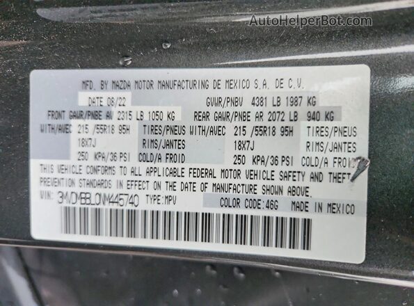 3MVDMBBL0NM445740 2022 MAZDA CX-30 Gray Vista interior de 360 grados