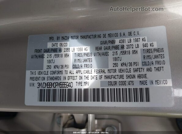 3MVDMBBM0PM565940 2023 MAZDA CX-30 Champagne Widok komory silnika
