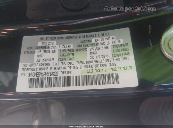 3MVDMBBM1PM532428 2023 MAZDA CX-30 Black Вид підкапотного простору