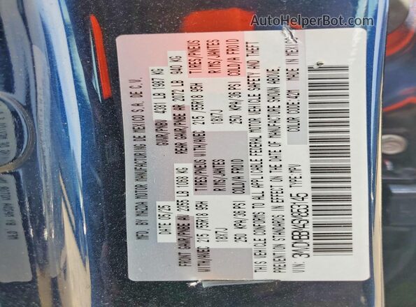 3MVDMBBM4SM853145 2025 MAZDA CX-30 Blue VIN კოდის სტიკერის ხედი