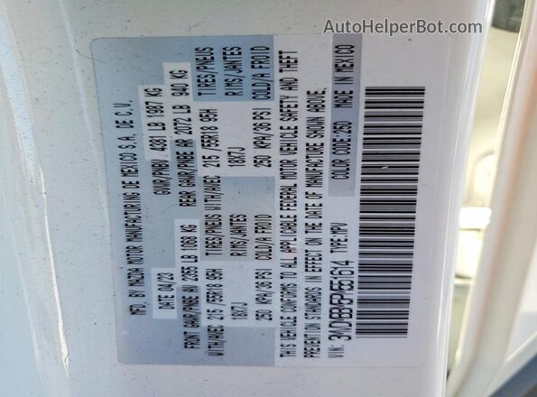 3MVDMBBM5PM551614 2023 MAZDA CX-30 White Vista del compartimento del motor