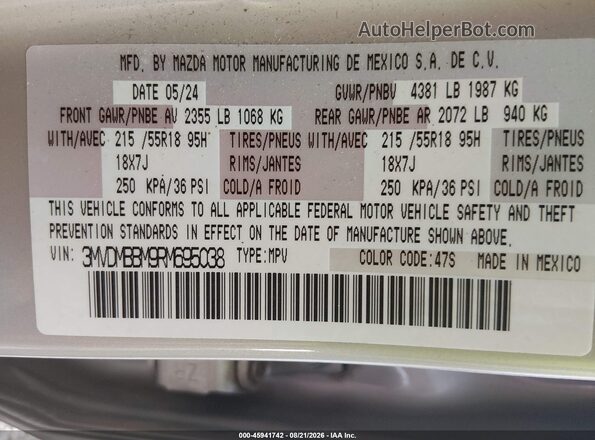 3MVDMBBM9RM695038 2024 MAZDA CX-30 Gray Вид підкапотного простору