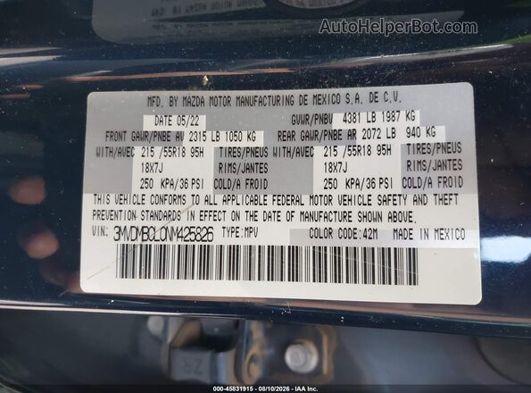 3MVDMBCL0NM425826 2022 MAZDA CX-30 Blue Вид підкапотного простору