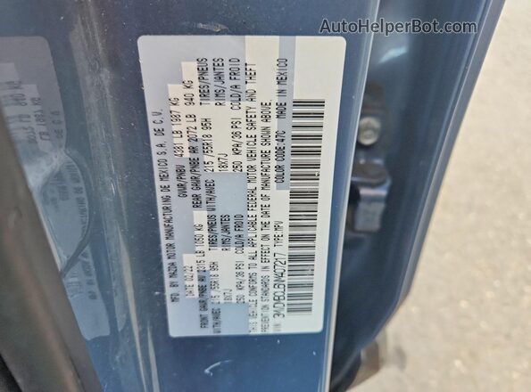 3MVDMBCL6NM407217 2022 MAZDA CX-30 Бирюзовый Вид наклейки с VIN-кодом