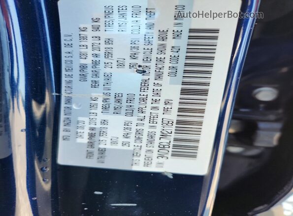 3MVDMBCL7MM211897 2021 MAZDA CX-30 Синий Вид наклейки с VIN-кодом