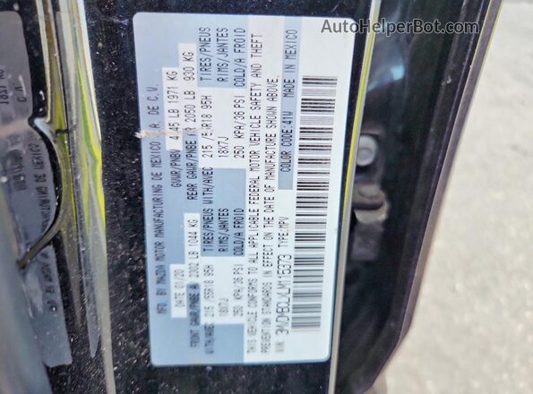 3MVDMBCLXLM115373 2020 MAZDA CX-30 Black Vista de la etiqueta del VIN