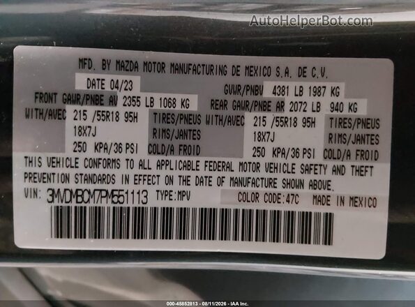 3MVDMBCM7PM551113 2023 MAZDA CX-30 Серый Вид подкапотного пространства