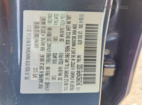 3MVDMBCM8PM518900 2023 MAZDA CX-30 Серый Вид наклейки с VIN-кодом