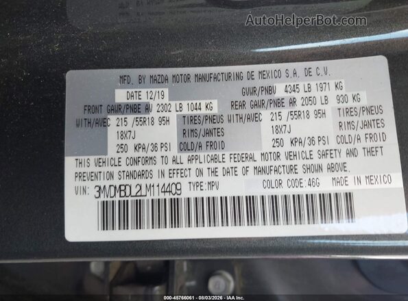 3MVDMBDL2LM114409 2020 MAZDA CX-30 Серый Вид подкапотного пространства