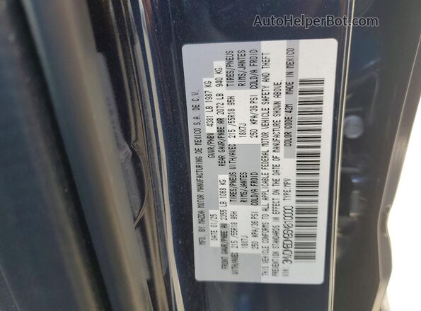 3MVDMBDM9SM810000 2025 MAZDA CX-30 Blue VIN კოდის სტიკერის ხედი