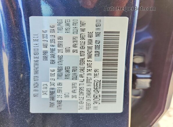 3MVDMBDY4RM685582 2024 MAZDA CX-30 Blue Widok naklejki z numerem VIN