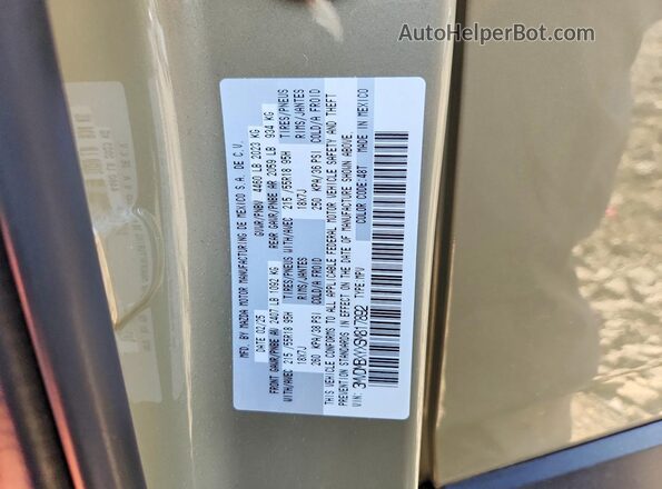3MVDMBXYXSM817892 2025 MAZDA CX-30 Beige Vista de la etiqueta del VIN