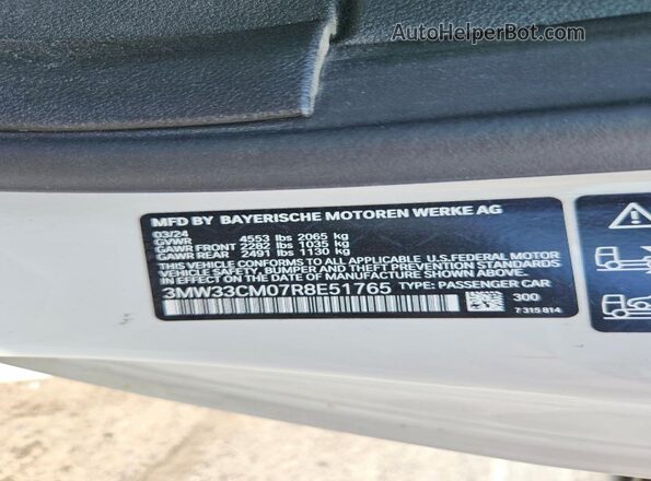3MW33CM07R8E51765 2024 BMW 2 SERIES White Widok komory silnika