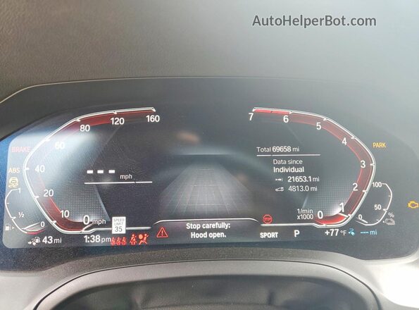 3MW5P7J06M8B98245 2021 BMW 3 SERIES White Սարքավորումների վահանակի տեսք