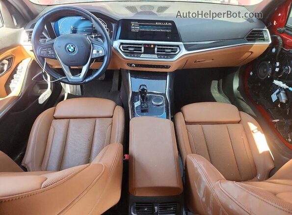 3MW5P7J09N8C44037 2022 BMW 3 SERIES Red Dashboard view