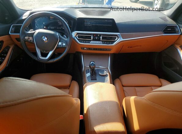 3MW5P9J06M8B89217 2021 BMW 3 SERIES Blue Widok deski rozdzielczej