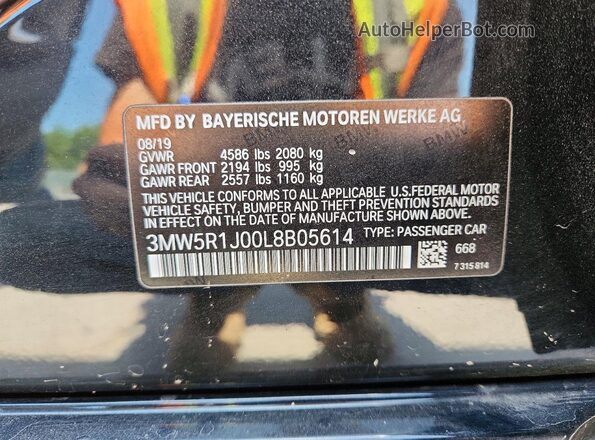 3MW5R1J00L8B05614 2020 BMW 3 SERIES Black Widok komory silnika