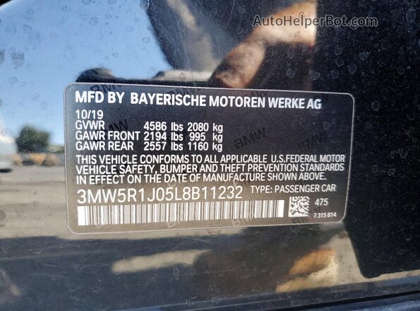 3MW5R1J05L8B11232 2020 BMW 3 SERIES Black Widok komory silnika