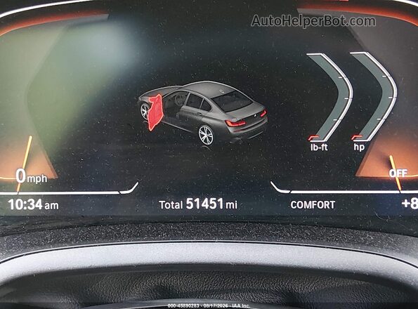 3MW5R1J06M8B99113 2021 BMW 3 SERIES White Вид задніх сидінь
