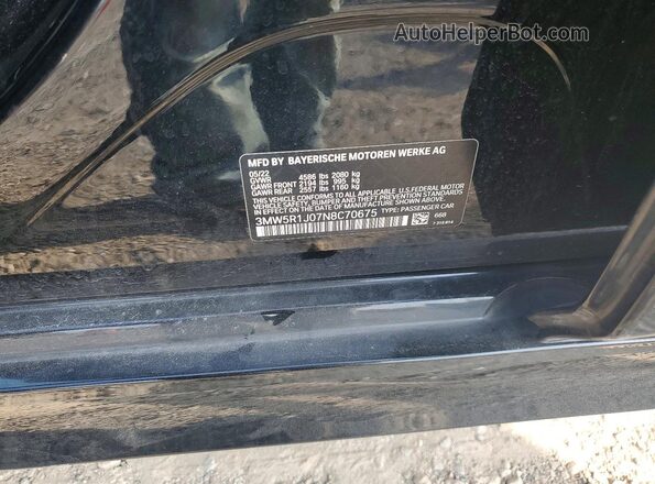 3MW5R1J07N8C70675 2022 BMW 3 SERIES Черный Вид подкапотного пространства