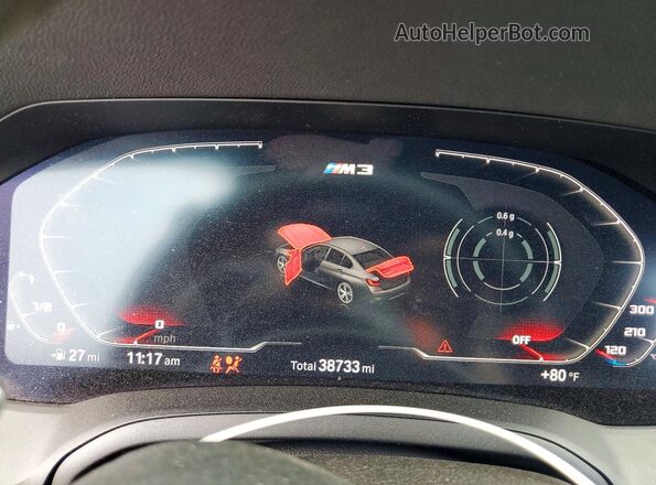 3MW5R1J09M8C21220 2021 BMW 3 SERIES Black Vista del cuadro de instrumentos