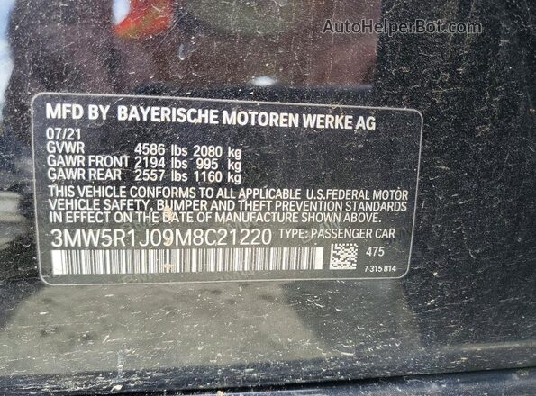 3MW5R1J09M8C21220 2021 BMW 3 SERIES Black Vista del compartimento del motor