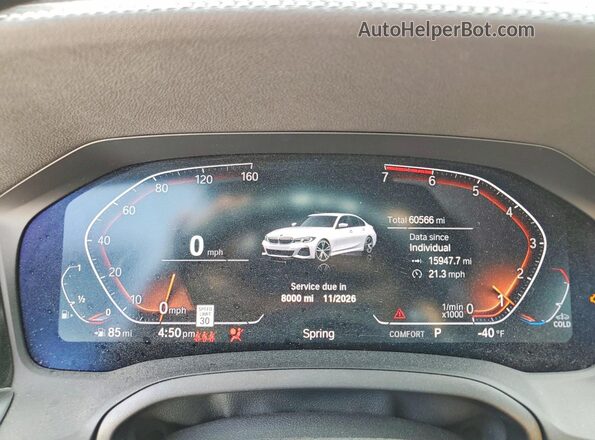 3MW5R1J0XM8B76448 2021 BMW 3 SERIES Белый Вид щитка приборов