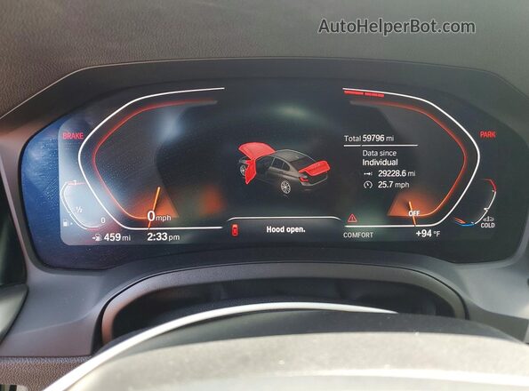 3MW5R7J00M8B51156 2021 BMW 3 SERIES Белый Вид щитка приборов