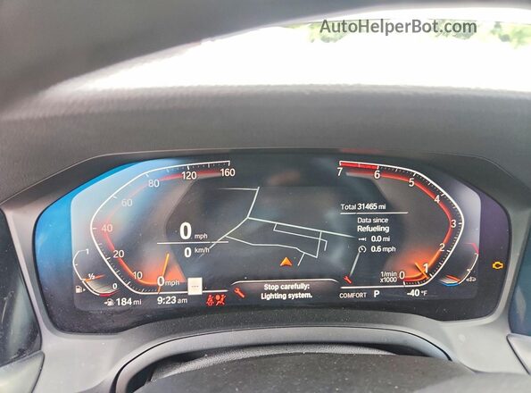 3MW5R7J03M8B53385 2021 BMW 3 SERIES Gray ხელსაწყოთა პანელის ხედი