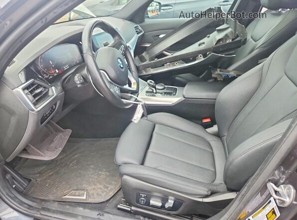 3MW5R7J03M8B53385 2021 BMW 3 SERIES Gray წინა სალონის ხედი