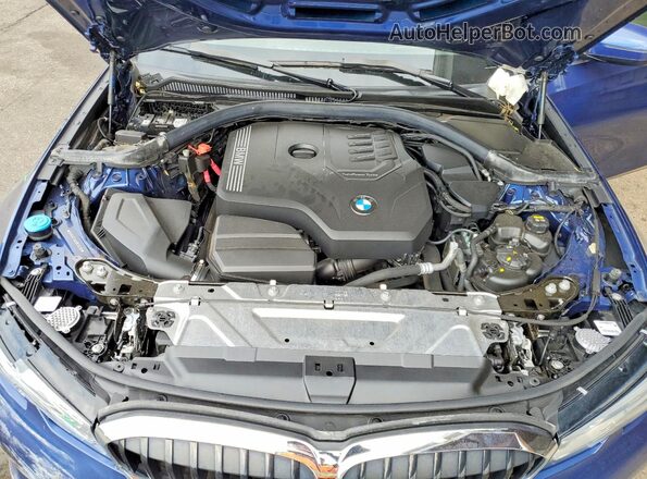 3MW5R7J04M8C06398 2021 BMW 3 SERIES Синий Вид задней части салона