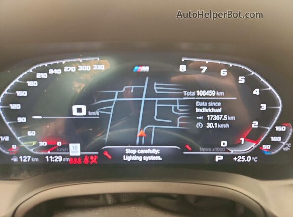 3MW5R7J04M8C15540 2021 BMW 3 SERIES Black Вид щитка приладів